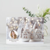 Neutrale Elegante Vrolijke Kerstmakelaar Feestdagenkaart (Staand voorkant)