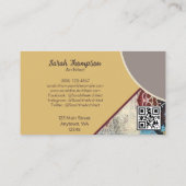Neutrale Elegantie Abstracte accenten Logo QR-code Visitekaartje (Achterkant)