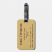 Neutrale Elegantie Logo Abstracte accenten Tan Bro Bagagelabel (Achterkant verticaal)