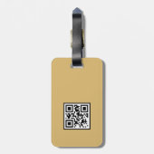 Neutrale Elegantie Logo QR Code Abstracte Accenten Bagagelabel (Achterkant verticaal)