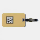 Neutrale Elegantie Logo QR Code Abstracte Accenten Bagagelabel (Achterkant horizontaal)