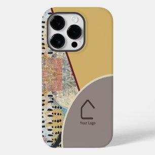 Neutrale Elegantie met Abstracte Accenten Logo iPhone 14 Plus Hoesje