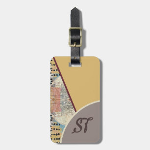 Neutrale elegantie met Abstracte accenten Tan Brow Bagagelabel