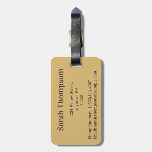 Neutrale elegantie met Abstracte accenten Tan Brow Bagagelabel (Achterkant verticaal)