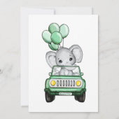 Neutrale ellephant Baby shower Drive by Mint Car Kaart (Achterkant)