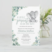 Neutrale ellephant Baby Shower Invitations Kaart (Staand voorkant)