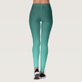 Neutrale en vlakke verloop Blauwgroen Leggings (Achterkant)