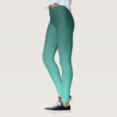 Neutrale en vlakke verloop Blauwgroen Leggings (Links)