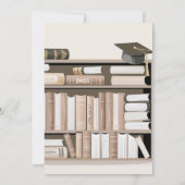 Neutrale en zachte stapel boeken grad feestje kaart (Achterkant)