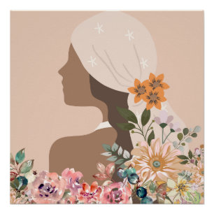 Neutrale esthetische vrouw botanisch perfect poster