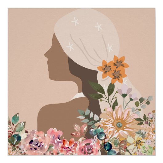 Neutrale esthetische vrouw botanisch perfect poster (Voorkant)