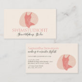 Neutrale esthetische vrouwelijke badmode visitekaartje (Voorkant / Achterkant)