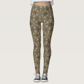 "Neutrale Floral met Shamrock" yoga leggings (Voorkant)