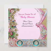 NEUTRALE FLORAL STORK BABY SHOWER MET GEMSTONEN KAART (Achterkant)