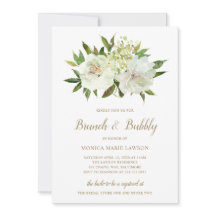 Neutrale Floral White Ivory Gold Brunch en Bubble