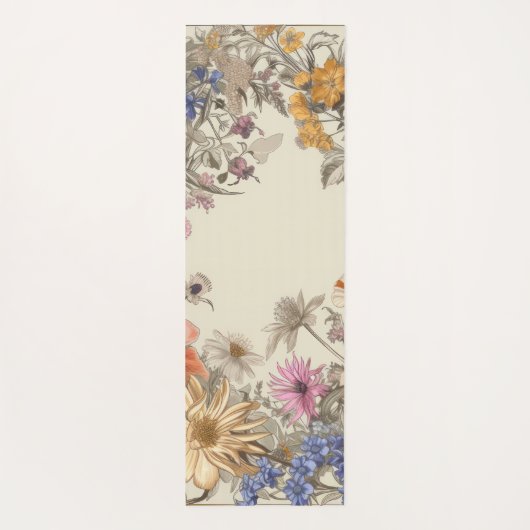 Neutrale Floral Yoga Mat (Achterkant)
