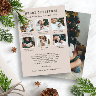 Neutrale foto-collage kerstkaart