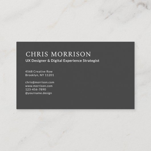 Neutrale foto Monogram Professioneel Modern Visitekaartje (Achterkant)