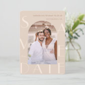 Neutrale foto Weddenschap Save The Date (Staand voorkant)