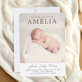 Neutrale fotocollage Baby aankondiging