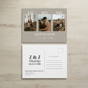 Neutrale fotocollage Sla de datum op Briefkaart