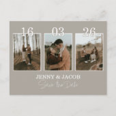 Neutrale fotocollage Sla de datum op Briefkaart (Voorkant)