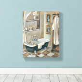 Neutrale Franse badkamer Canvas Afdruk (Insitu (Houten vloer))