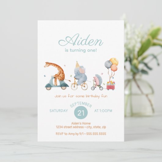 Neutrale geboorte van de dierentuin bij Cute Anima Kaart (Staand voorkant)