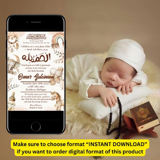 Neutrale geboortekaartje Baby-moslim Kaart