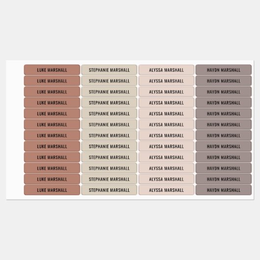 Neutrale gegoten Kinder waterdichte naam Labels (Vel)