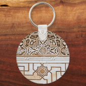 Neutrale gekleurde Geometrische PatroonSleutelhang Sleutelhanger (Voorkant)
