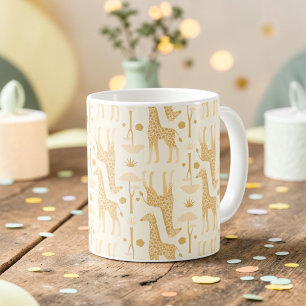 Neutrale Gele Giraffe Safari Boho Patroon Koffiemok
