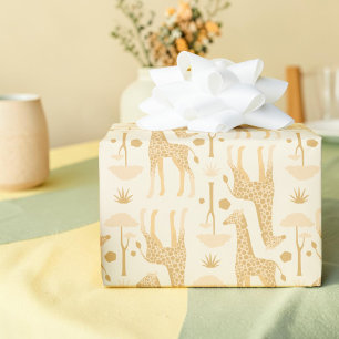 Neutrale Gele Giraffe Safari Wild One Cadeau Cadeaupapier