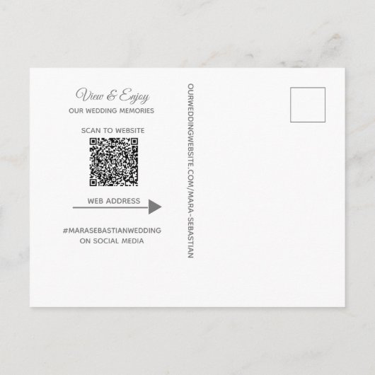 ~ Neutrale generieke AP9 legante bruiloft Dank u Briefkaart (Achterkant)