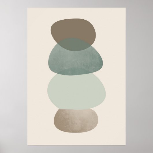 Neutrale Geometrie Eenvoudige Boho Tekeningen Boho Poster (Voorkant)
