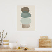 Neutrale Geometrie Eenvoudige Boho Tekeningen Boho Poster (Keuken)