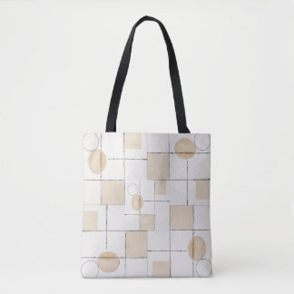 Neutrale geometrie minimalistische warme beige ton tote bag