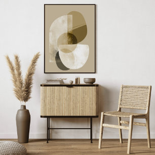 Neutrale Geometrische Abstracte Vormen Kunst Canvas Afdruk