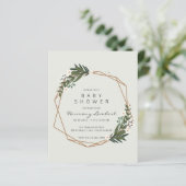 Neutrale geometrische budgetuitnodiging Baby showe (Staand voorkant)