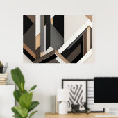 Neutrale geometrische lagen 3D Poster (Thuiskantoor)
