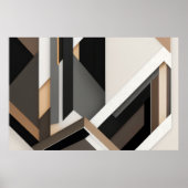Neutrale geometrische lagen 3D Poster (Voorkant)