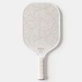 Neutrale Geometrische Tan White driehoek Aangepast Pickleball Paddle (Voorkant)