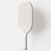 Neutrale Geometrische Tan White driehoek Aangepast Pickleball Paddle (Links)