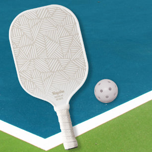 Neutrale Geometrische Tan White driehoek Aangepast Pickleball Paddle