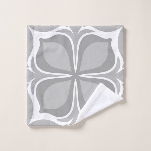 Neutrale geometrische tegels bad handdoek (Wasdoekje)