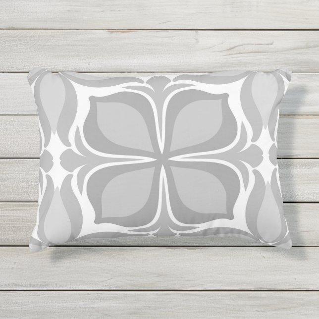 Neutrale geometrische tegels buitenkussen (Voorkant)