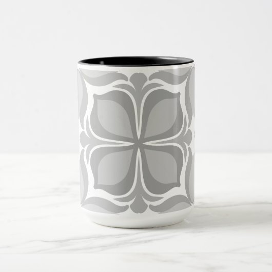 Neutrale geometrische tegels mok (Midden)