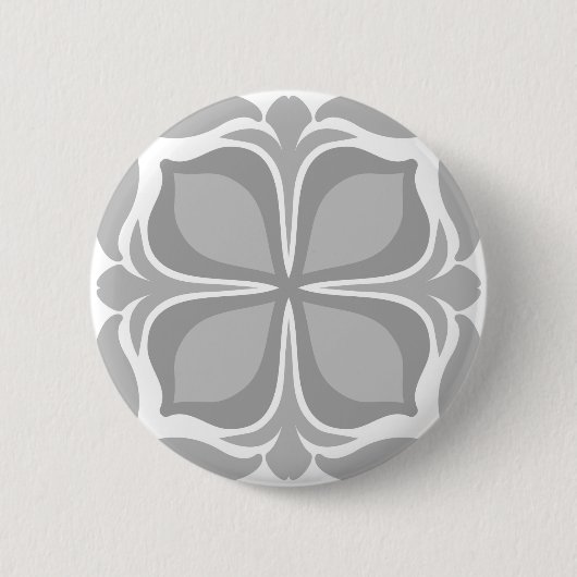 Neutrale geometrische tegels ronde button 5,7 cm (Voorkant)