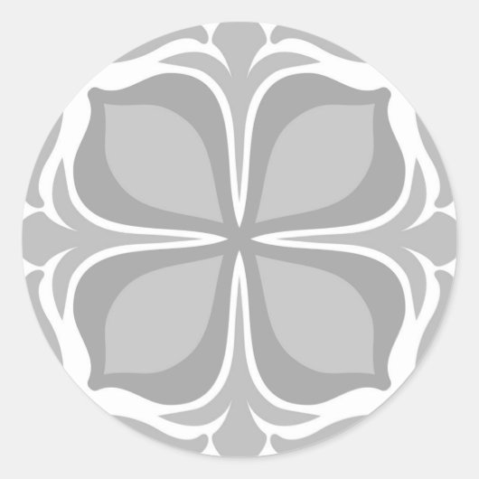 Neutrale geometrische tegels ronde sticker (Voorkant)