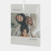 Neutrale gepersonaliseerde foto Kerstmis Glas Ornament (Voorkant links)